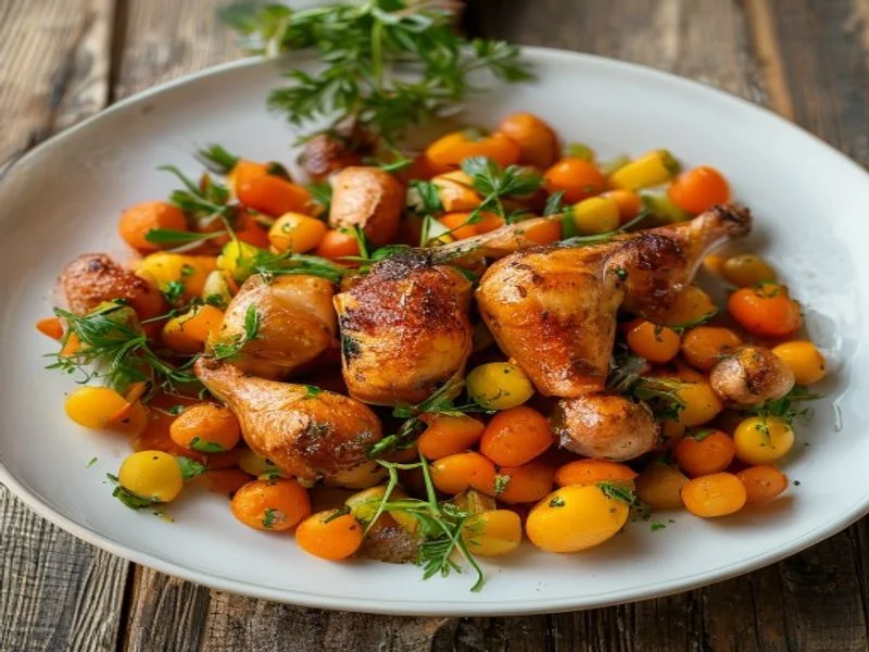 Poulet aux petits pois & carottes nouvelles
