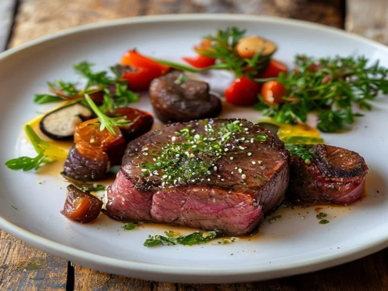Filet mignon, petits légumes printaniers