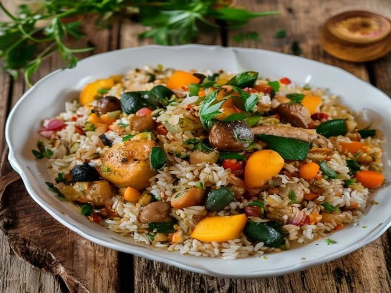 Riz pilaf au poulet & légumes