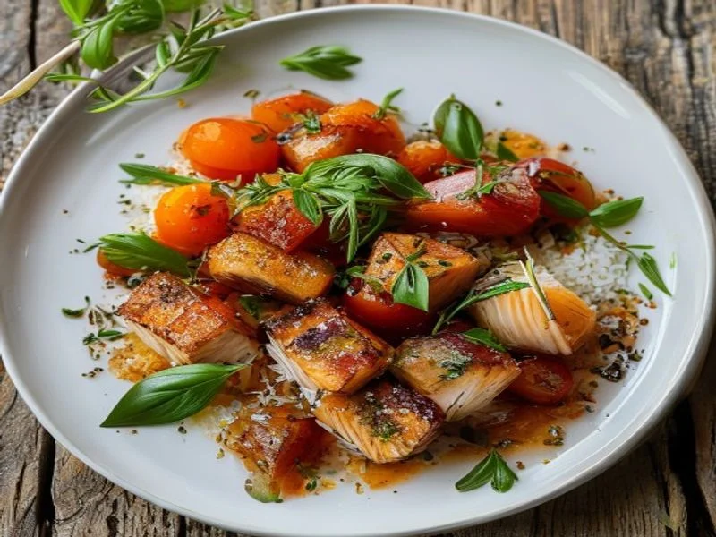 Filet de daurade, tomates confites