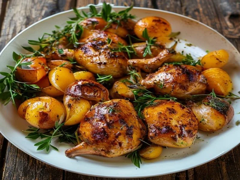 Poulet rôti aux pommes & thym