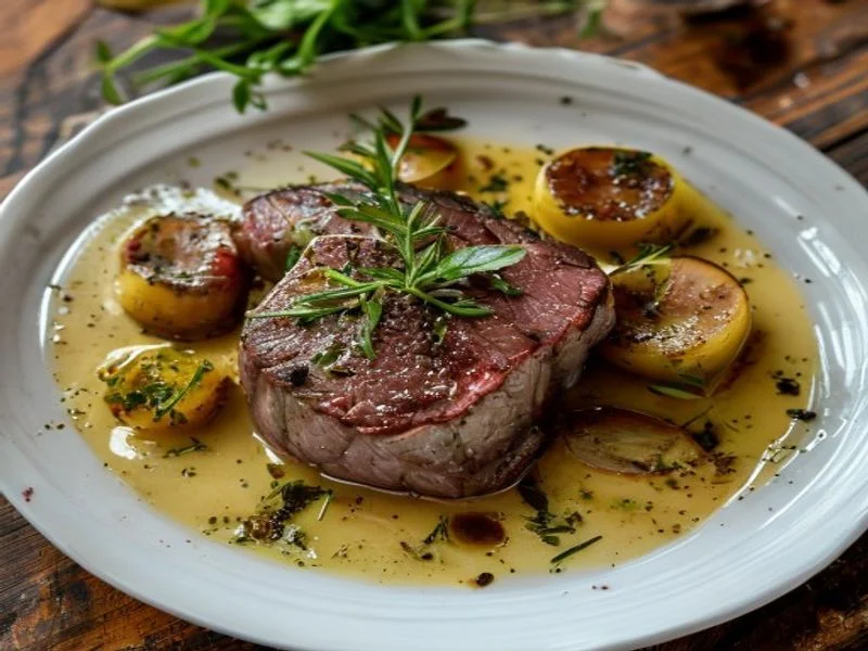 Filet mignon, purée de panais