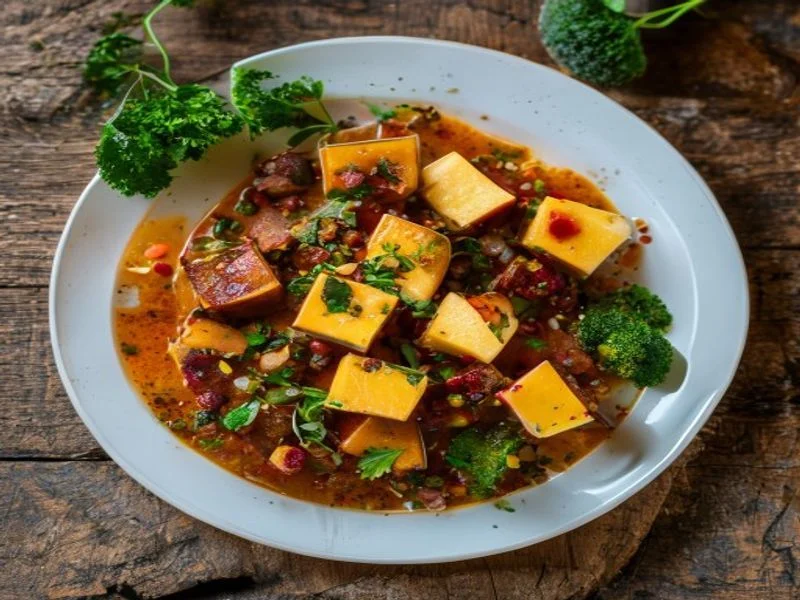 Curry rouge tofu patate douce