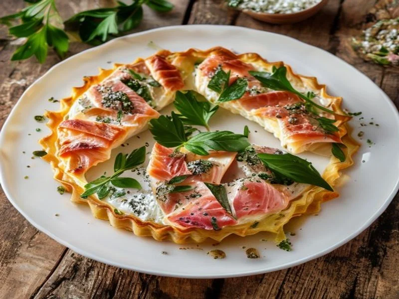 Tarte fine saumon fumé épinards