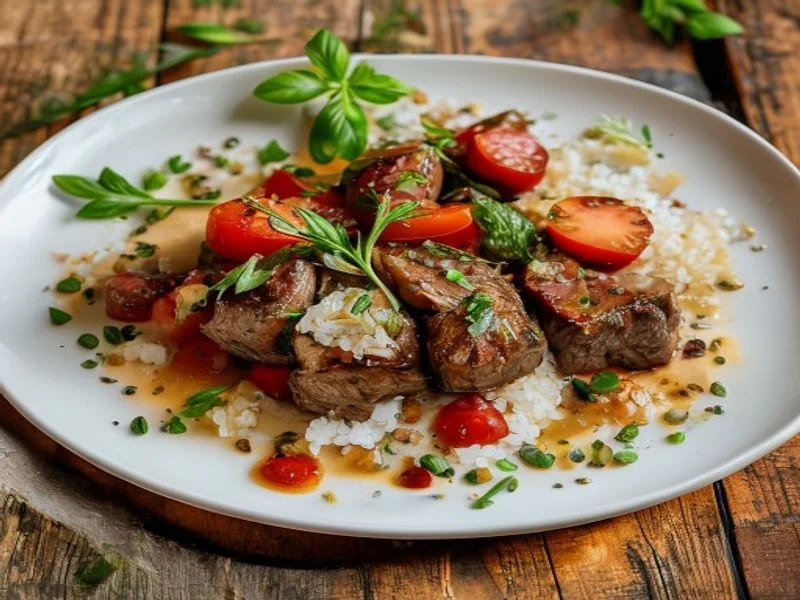 Émincé de bœuf sauce tomate-herbes