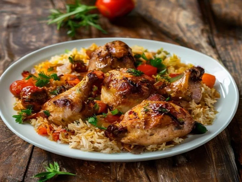 Poulet basquaise riz pilaf