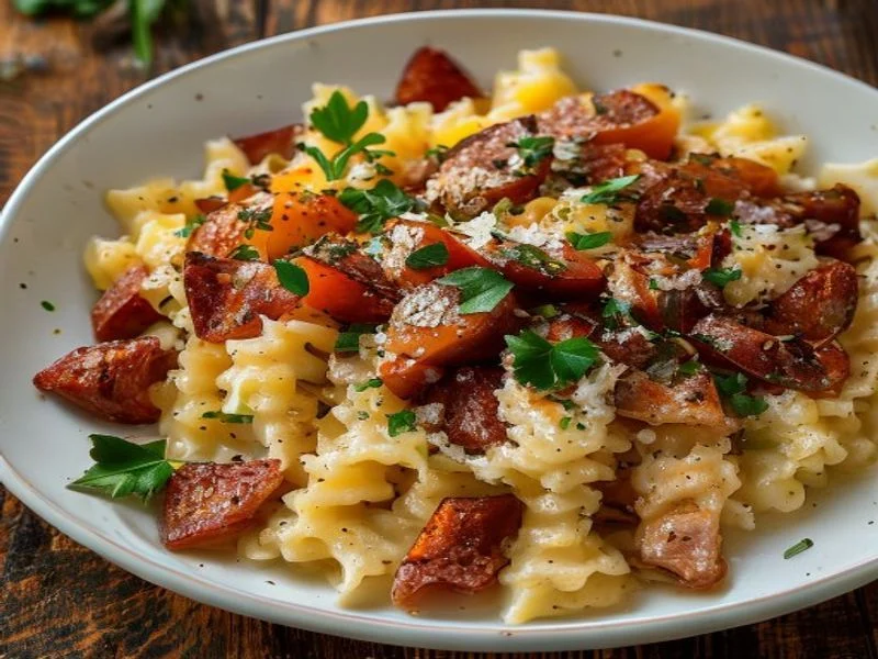 Risotto coquillettes chorizo-poivrons