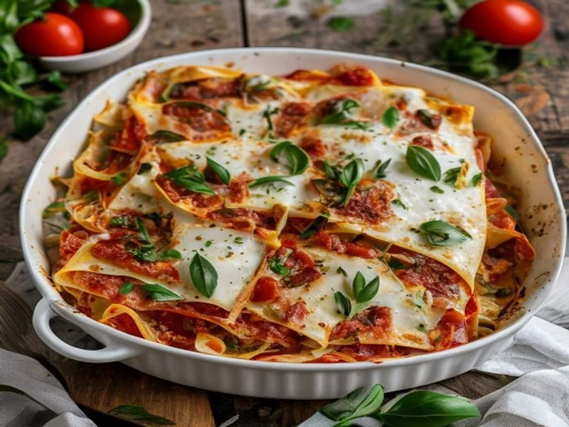 Lasagnes 3 fromages tomate-basilic