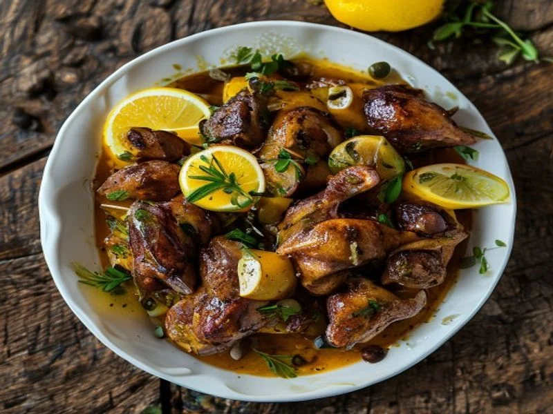 Tagine de poulet citron-olives