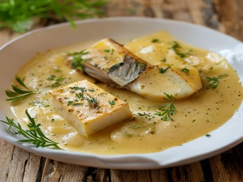 Purée de panais, dos de cabillaud