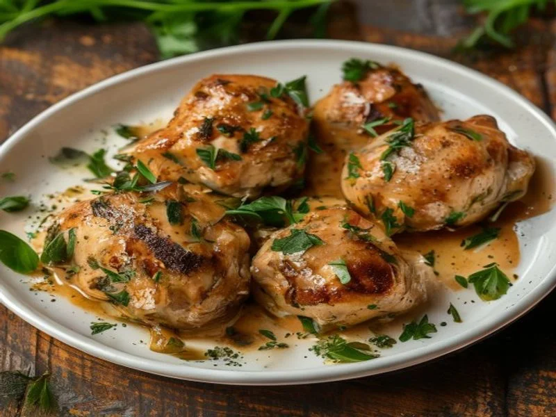 Boulettes de poulet sauce crème champignons
