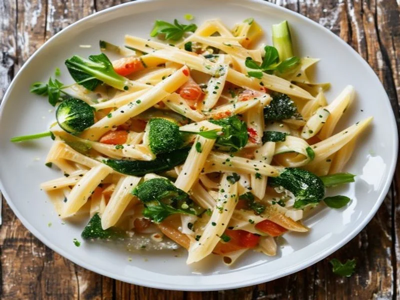 Pâtes 4 légumes sauce crème légère