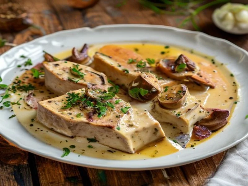 Blanquette de tofu fumé & champignons