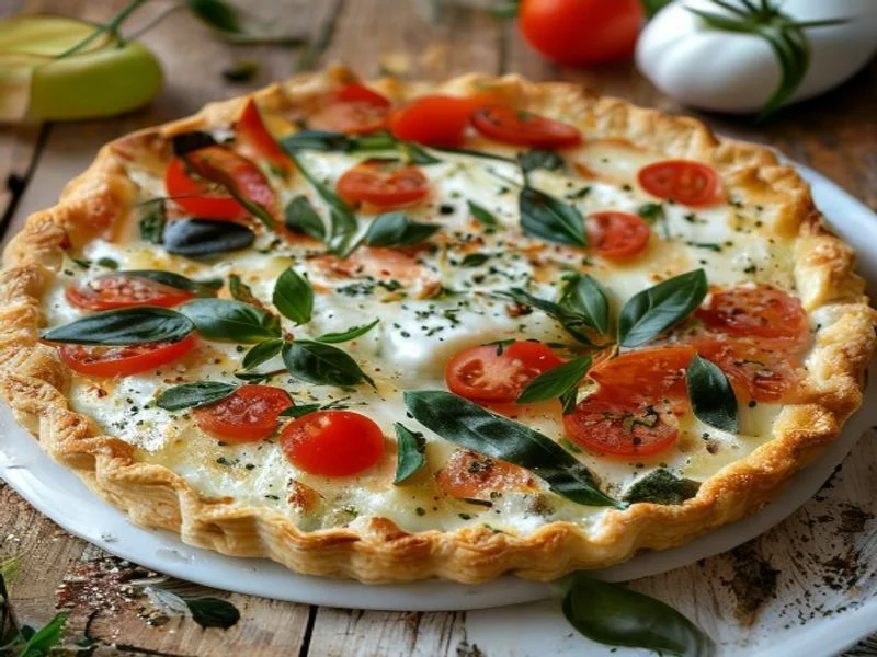 Tarte tomate-mozzarella-basilic