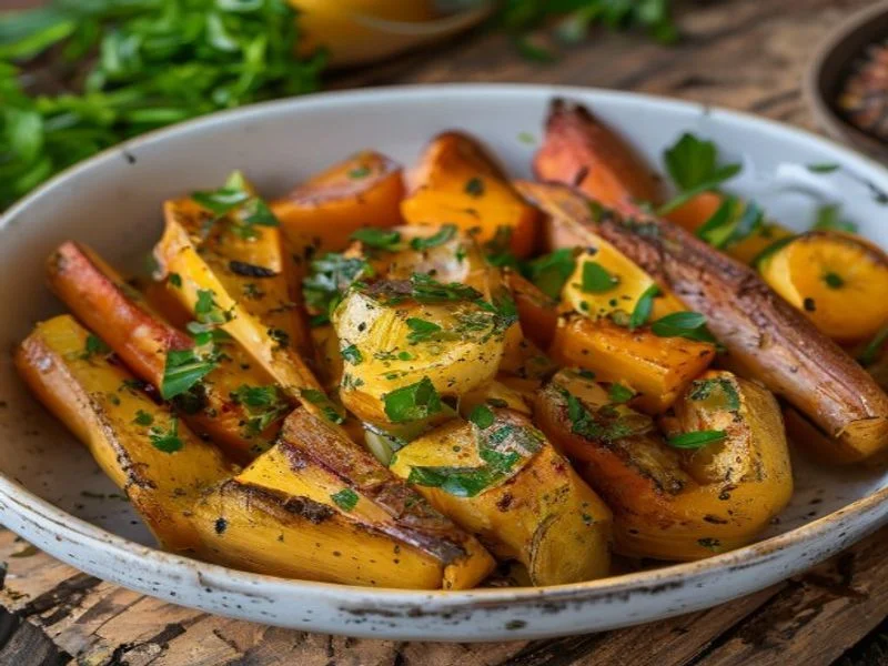 Légumes d'hiver rôtis au four (panais, carotte, butternut)