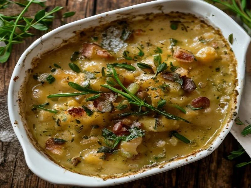Parmentier aux lentilles vertes