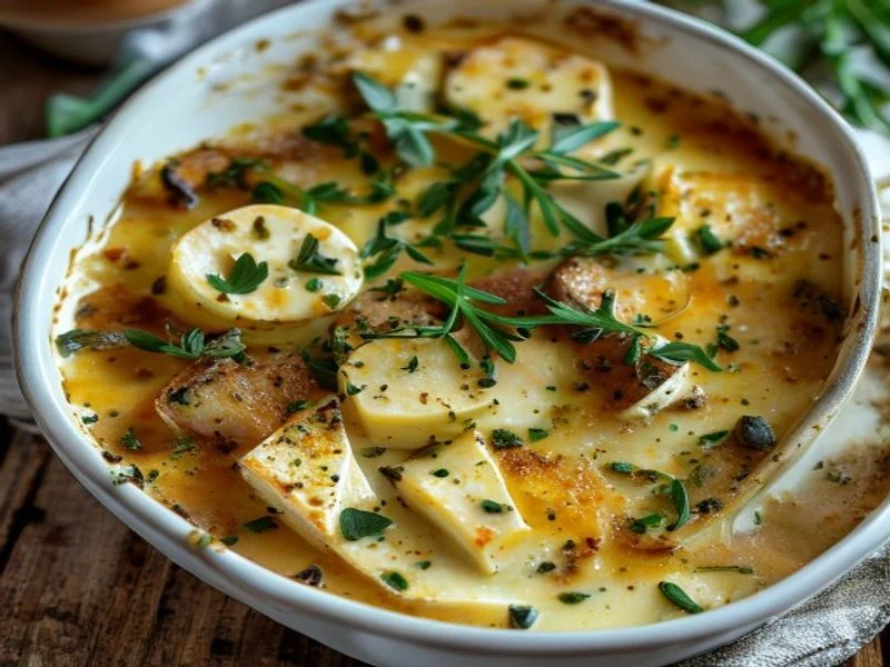 Parmentier tofu-aneth, béchamel citronnée