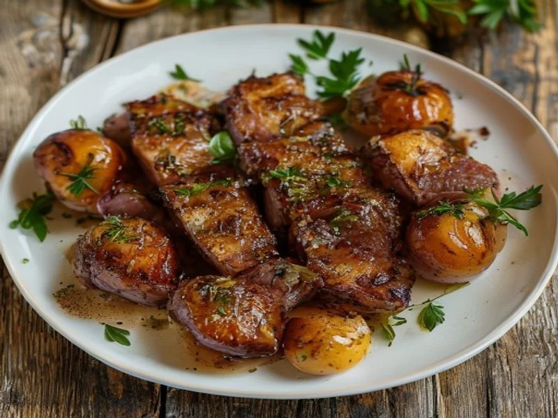 Rôti de porc aux pommes