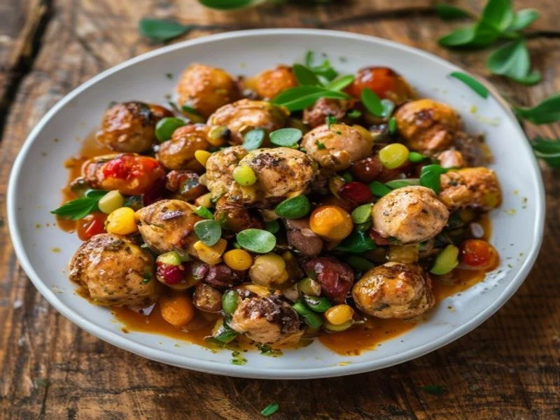 Boulettes lentilles-noisettes sauce tomate
