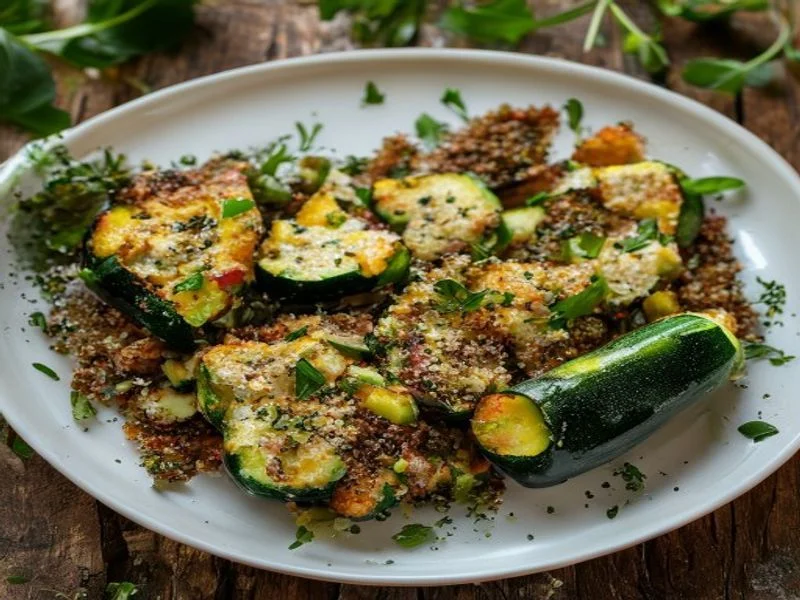 Courgettes farcies quinoa-féta-menthe