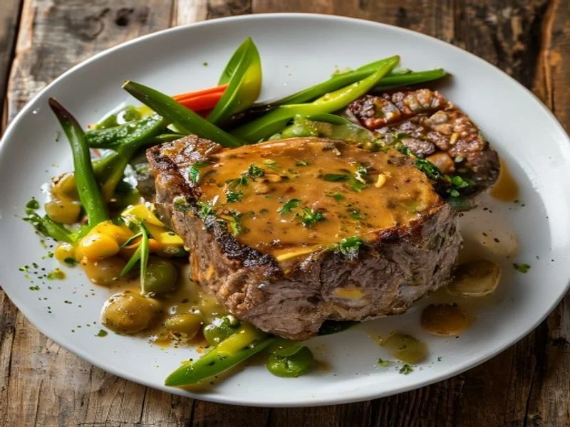 Steak végétal sauce béarnaise & haricots verts