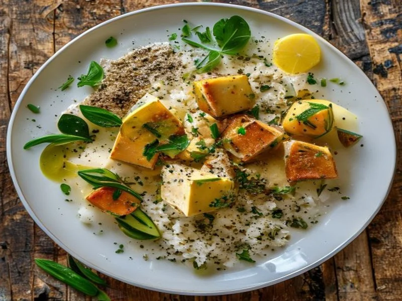 Tofu mariné citron-aneth & riz