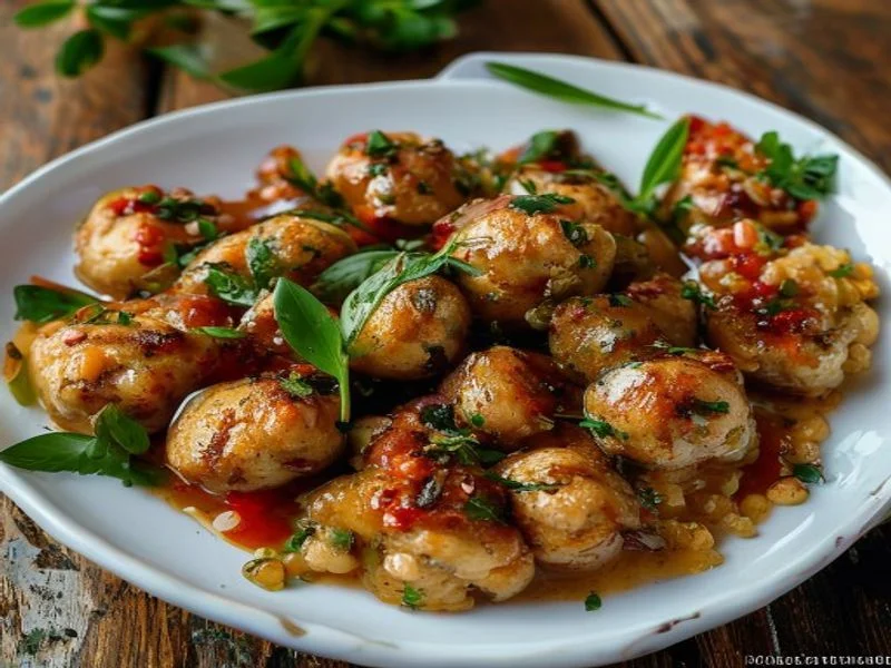 Boulettes pois chiches sauce tomate-basilic, semoule