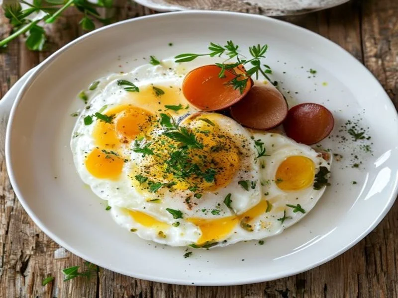 Purée patate douce & œuf, jus de thym
