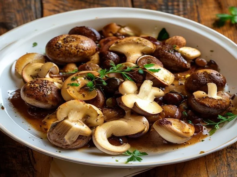 Bourguignon végétarien (champignons, vin)
