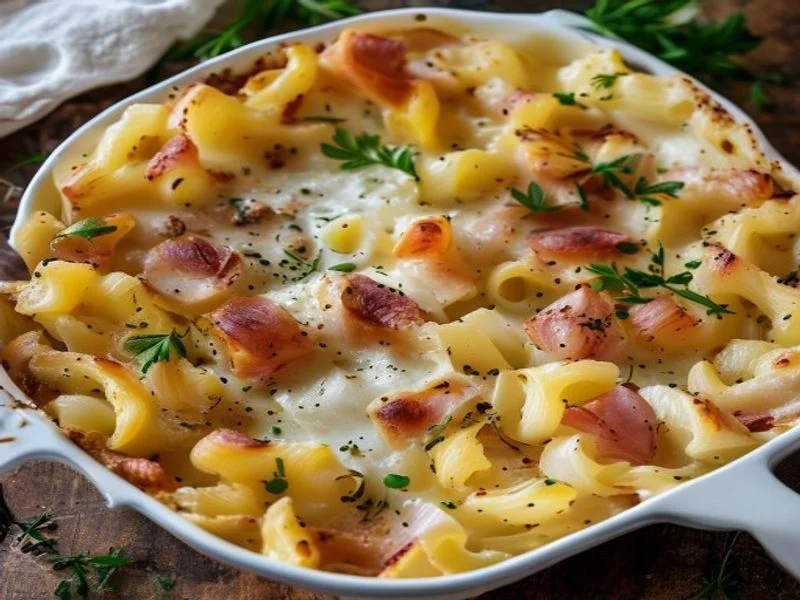 Gratin de macaroni au jambon