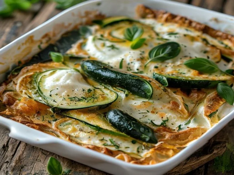 Lasagnes courgettes-mozzarella