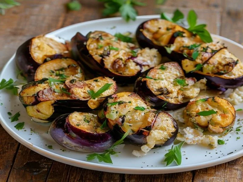 Aubergines farcies au boulgour-feta
